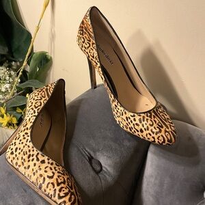 Charles David Leopard Print Pointed Toe Stiletto Pumps